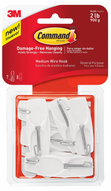 Command Toggle Hook, White, 7-Pk.