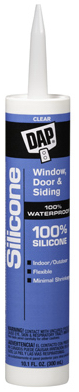 Dap Silicone Rubber Sealant Door & Siding Clear, 9.8-oz.