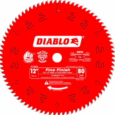 Diablo 12 in. x 80 Tooth Fine Finish Saw Blade