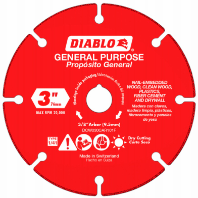 Diablo 3 in. Carbide Grit Cut-Off Wheel for Multi-Materials