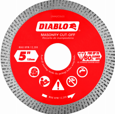 Diablo 5 in. Continuous Rim Blade  Diamond  Masonry