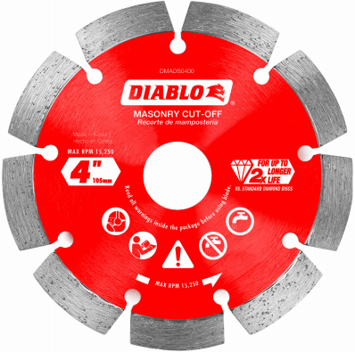 Diablo 4 in. Segmented  Blade Diamond Masonry