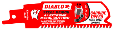 Diablo 4 in. Steel Demon Carbide Recip Blades for Thick Metal (3/16 in. - 9/16 in.) Cutting