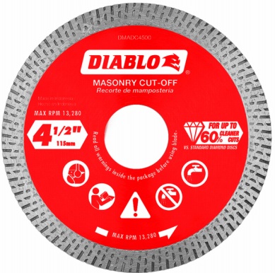 Diablo 4-1/2 in. Continuous Rim Blade  Diamond  Masonry