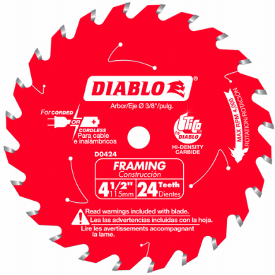 Diablo 4-1/2 in. x 24 Tooth Framing Trim Saw Blade