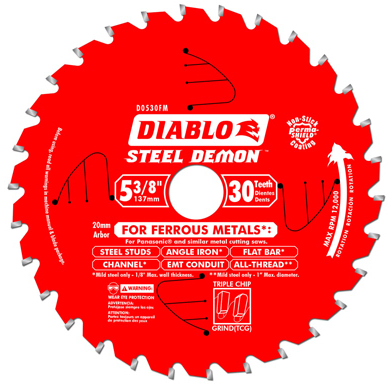 Diablo 5‑3/8 in. x 30 Tooth Steel Demon Carbide-Tipped Saw Blade for Metal