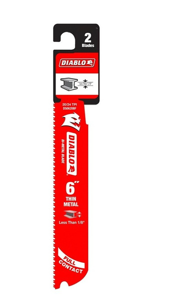 Diablo 6 in. Bi-Metal Recip Blade for Thin Metal (Less than 1/8 in.) (2-Pack)