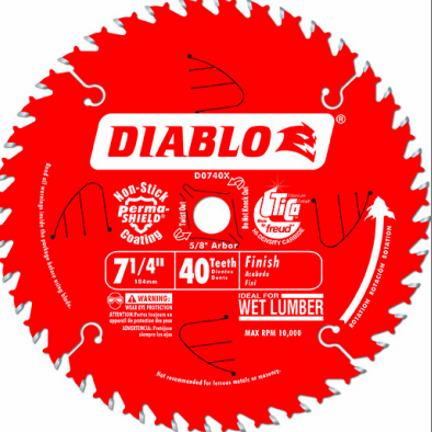 Diablo 7-1/4 in. x 40 Tooth Finish Saw Blade