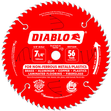 Diablo 7-1/4 in. x 56 Tooth Thick Aluminum Cutting Saw Blade