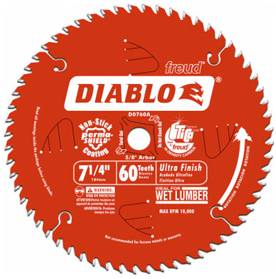 Diablo 7-1/4 in. x 60 Tooth Ultra Finish Saw Blade