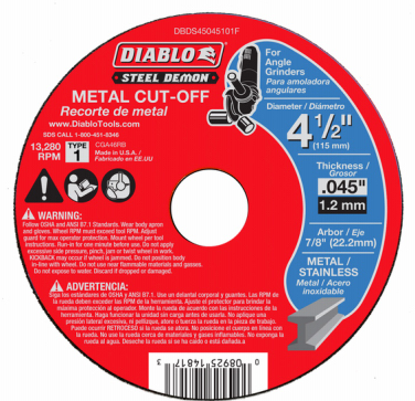 Diablo Steel Demon 4-1/2 in. Type 1 Metal Cut-Off Disc