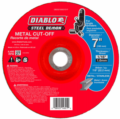 Diablo Steel Demon 7 in. Type 27 Metal Cut-Off Disc