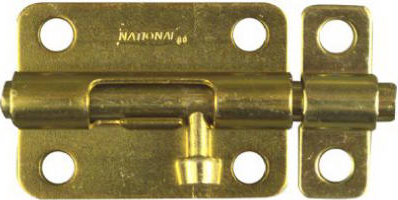 Door Barrel Bolt, Dull Brass, 3-In.