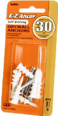 Drywall Anchor #6 screw 6pk