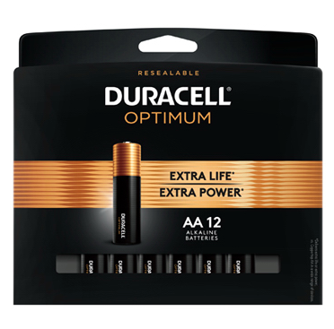 Duracell Optimum Alkaline Batteries, AA, 12-Pk