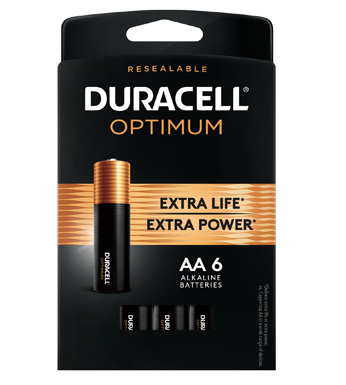 Duracell Optimum Alkaline Batteries, AA, 6-Pk.