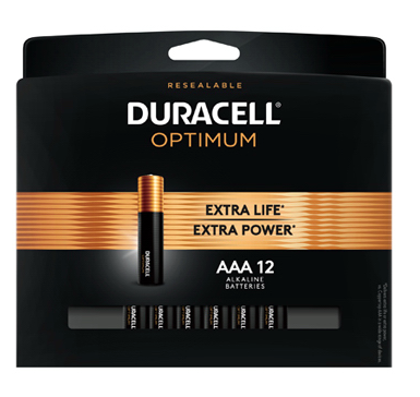 Duracell Optimum Alkaline Batteries, AAA, 12-Pk.