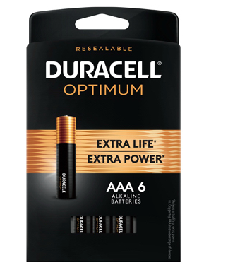 Duracell Optimum Alkaline Batteries, AAA, 6-Pk.