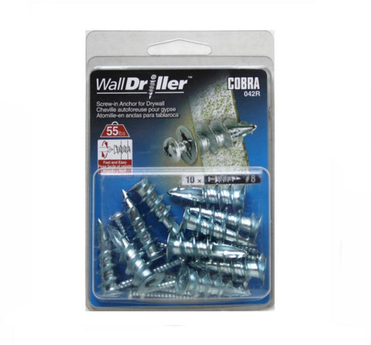 WALLDRILLER ZINC #8-L + SCREWS (X 10)