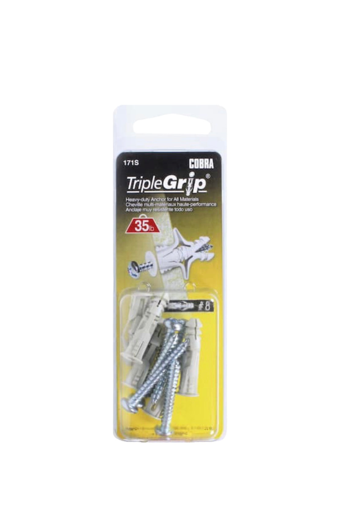 TRIPLE-GRIP #8 1-1/4 in. ANCHORS+SCREWS (5-Pack)