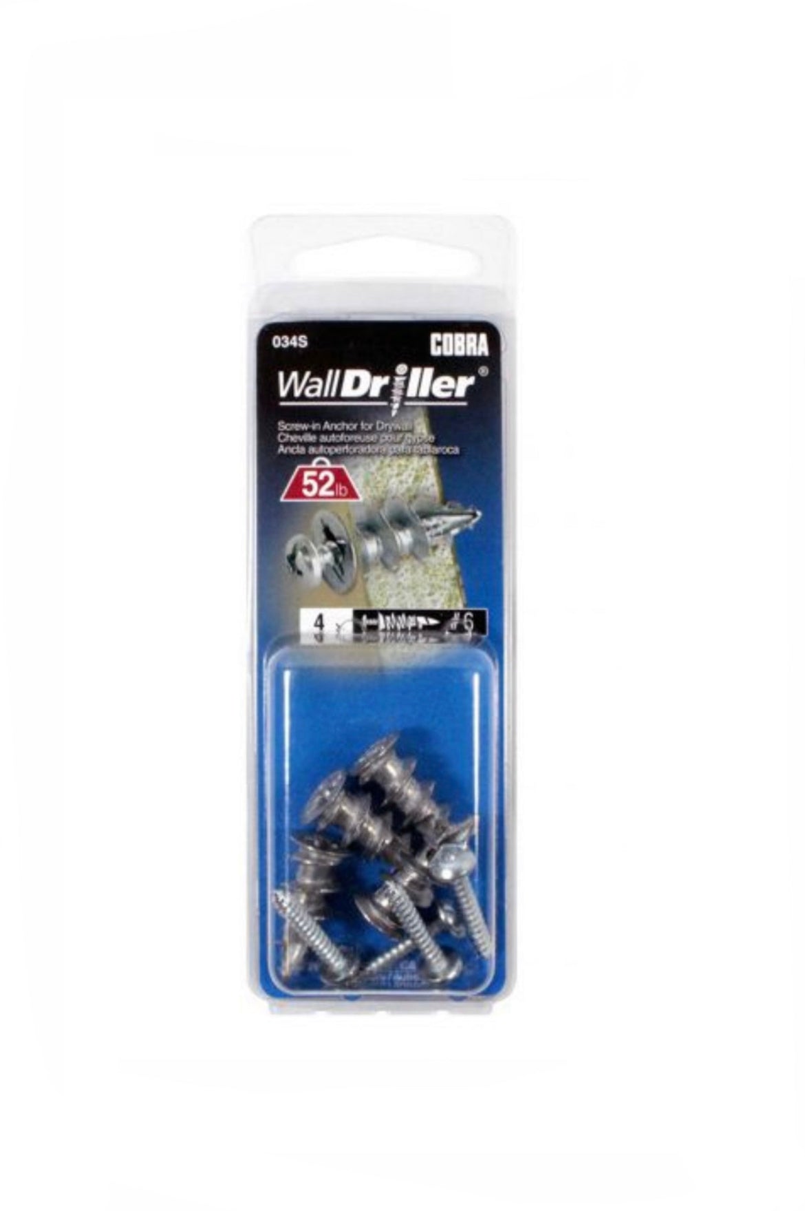 WALLDRILLER ZINC #6 + SCREWS (X 4)